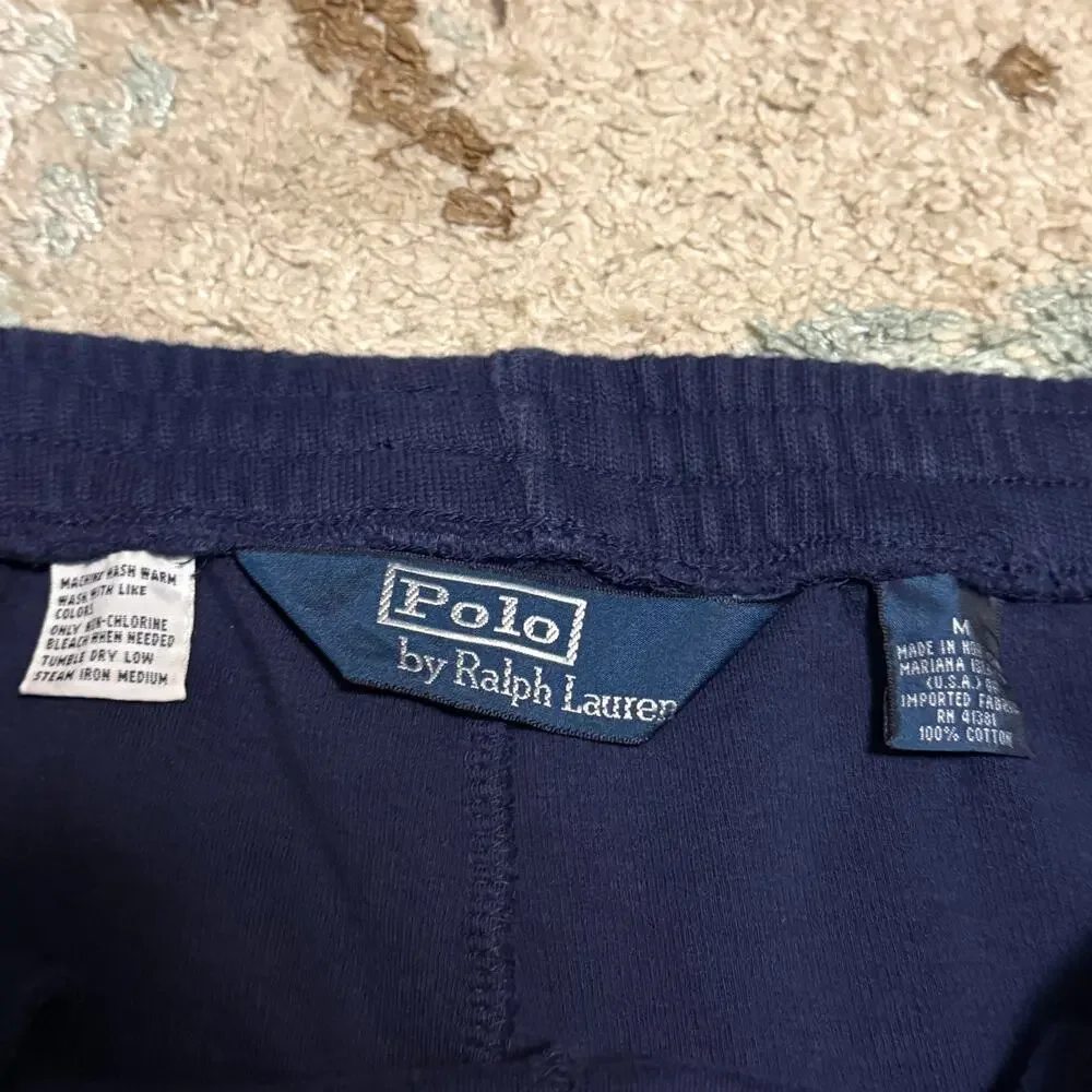 Vintage Polo Ralph Lauren Adjustable Sweatpants Size Medium Navy 90s